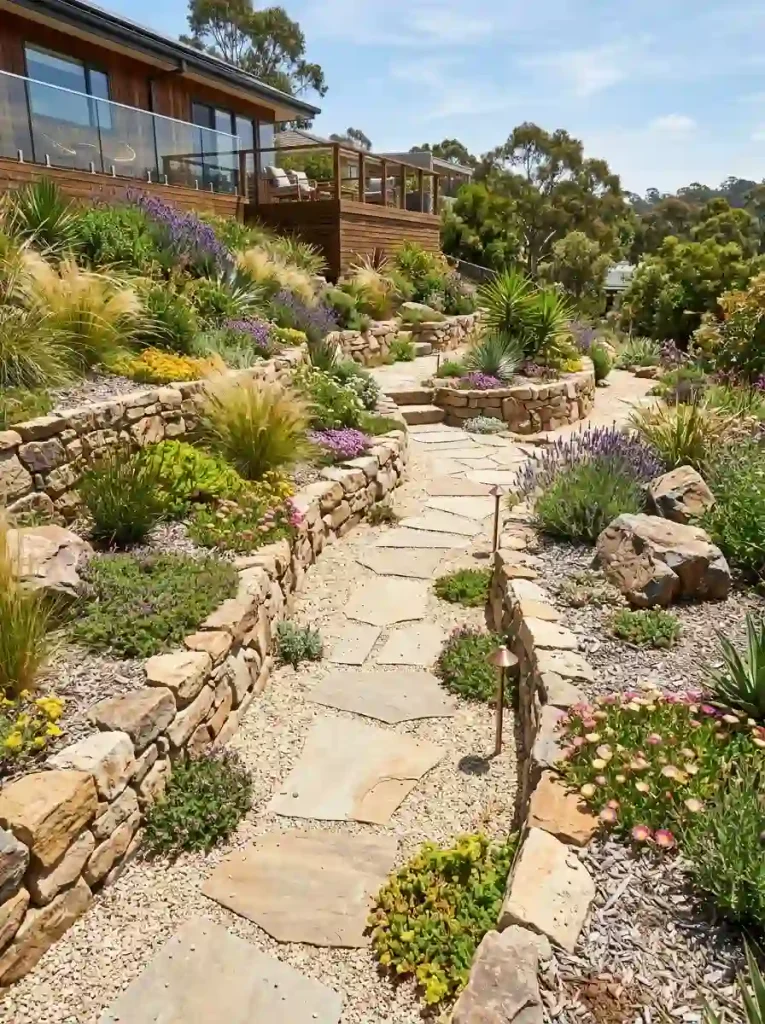 4. Create a Tiered Rock-and-Gravel Wall
