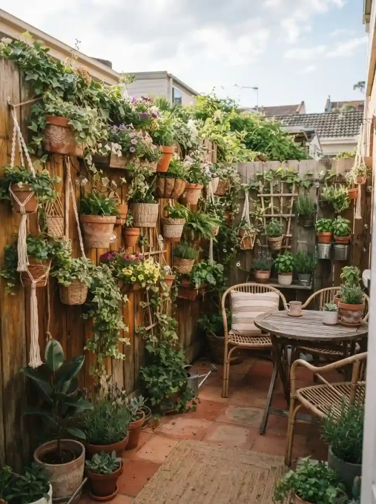 4. Create a vertical garden along the backyard fence