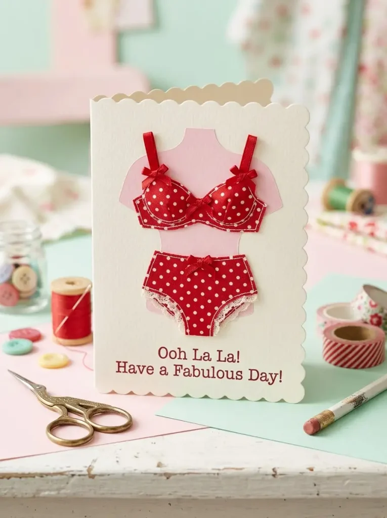 4. Polka-Dot Pin-Up Style Card