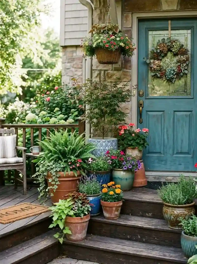 4. Turn a Porch Step Into a Container Garden