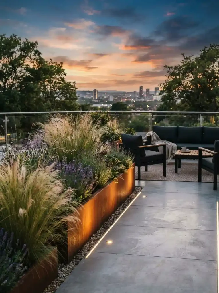 4. Use Corten Steel for a Warm Modern Accent