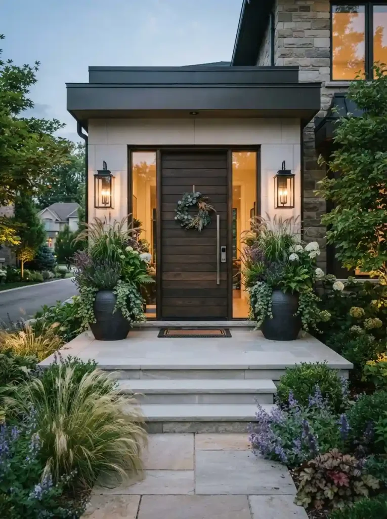 4. Use Large Planters to Highlight the Front Door