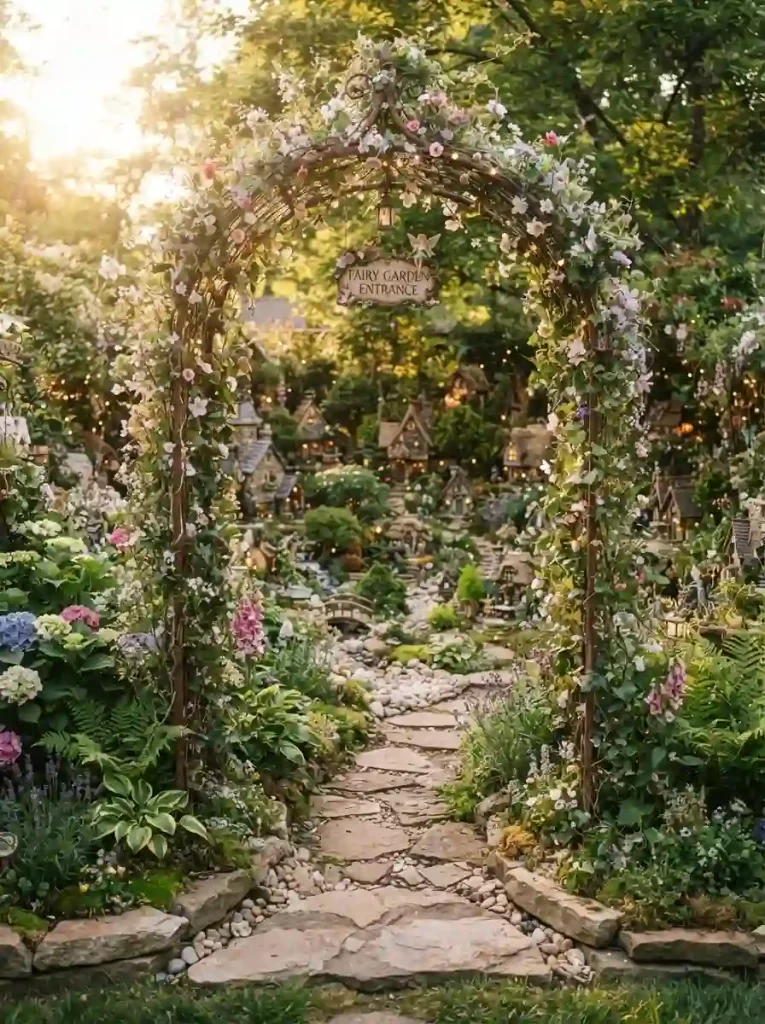5. Add a Giant Fairy Garden Arch Covered With Climbing Plants