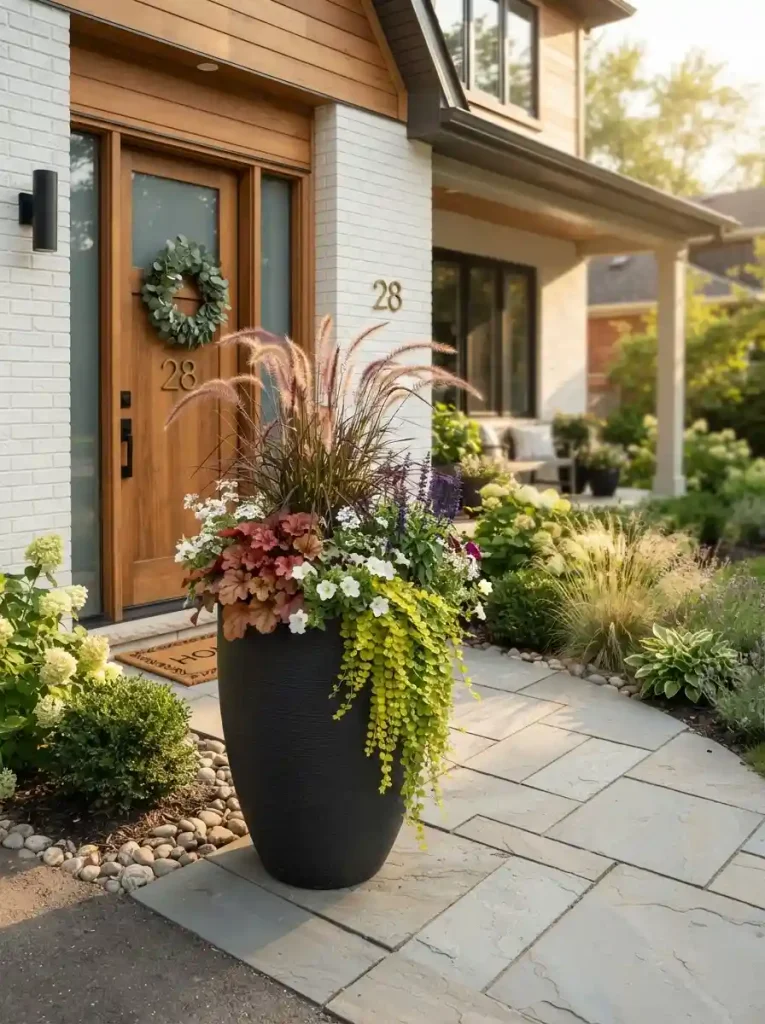 5. Add a Statement Planter Beside the Entry