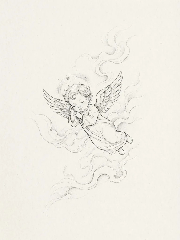 5. Baby Angel With Clouds
