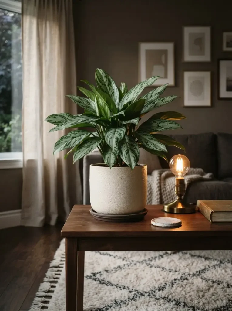5. Chinese Evergreen for Low-Light Living Rooms