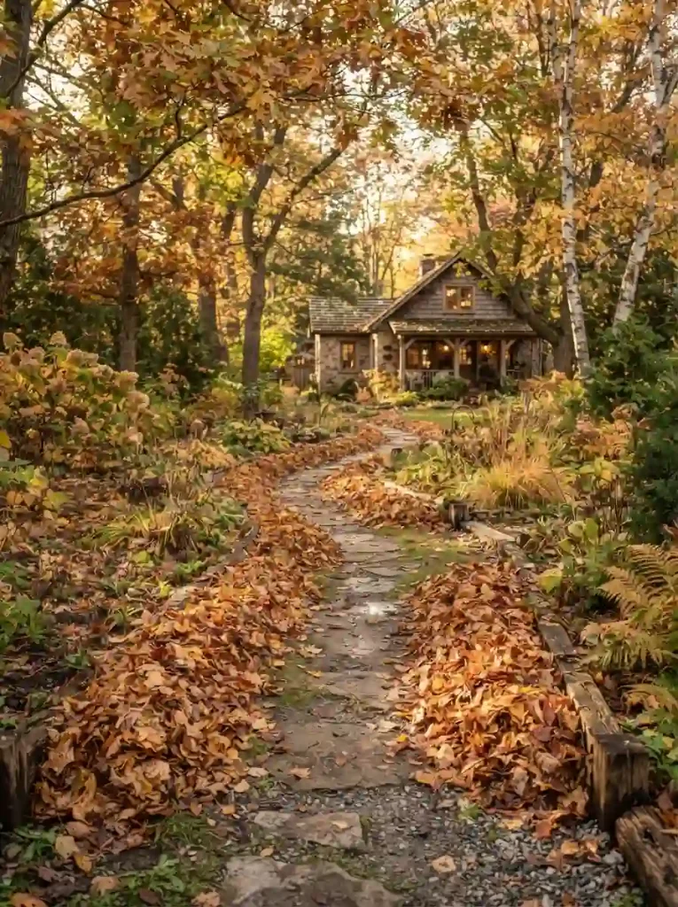 5. Create a Simple Leaf-Covered Garden Path