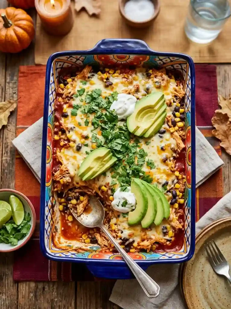 5. Easy Chicken Enchilada Rice Casserole