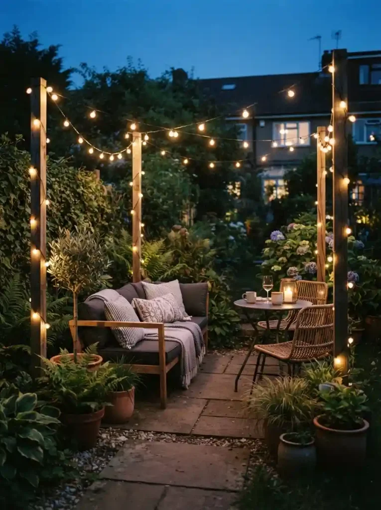 5. Hang String Lights Over the Patio