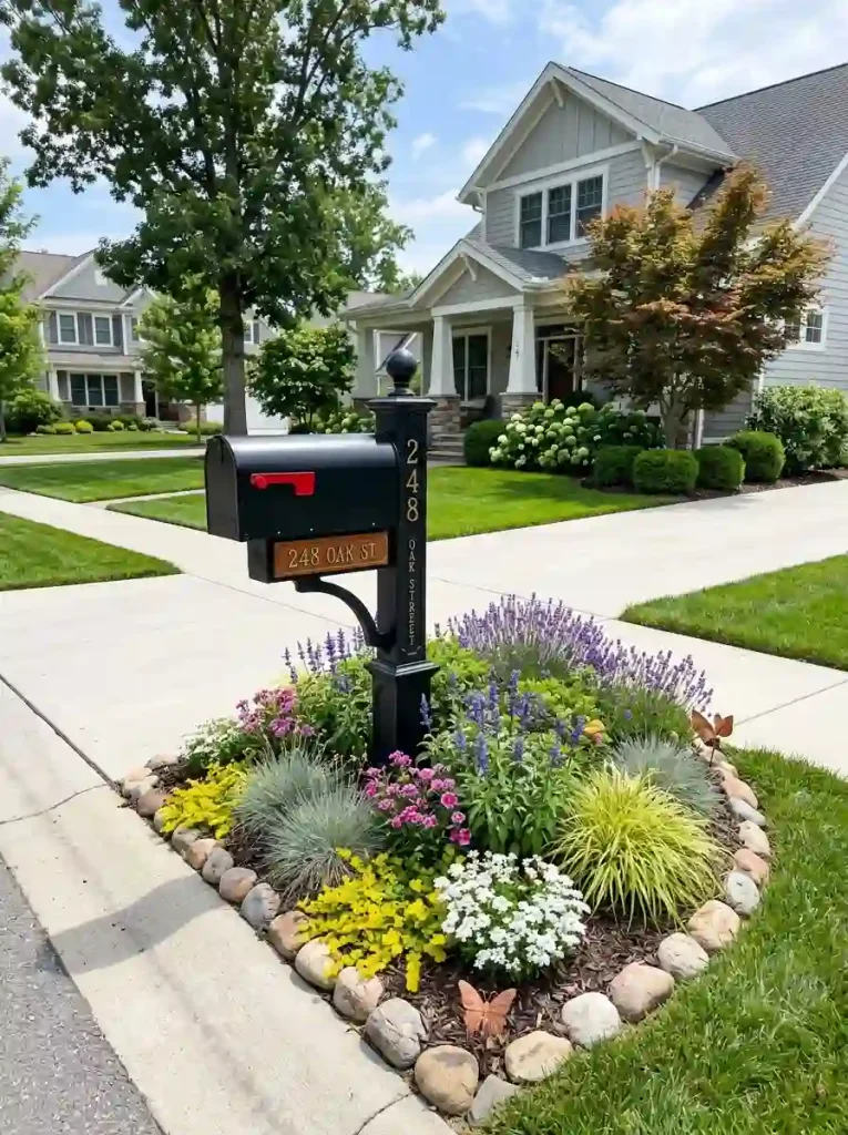 5. Highlight the Mailbox With a Mini Garden