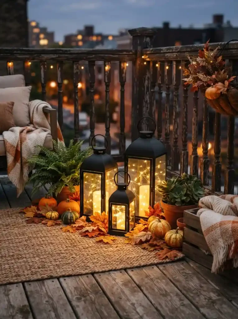 5. Lantern Glow and Leaf-Filled Corners