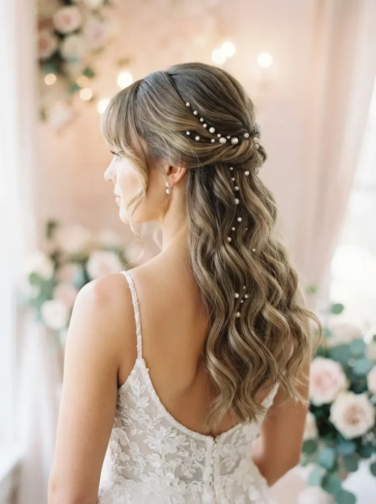 5. Pearl Accent Half Up Hair