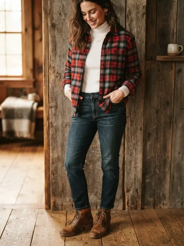 5. Plaid Shirt Layering