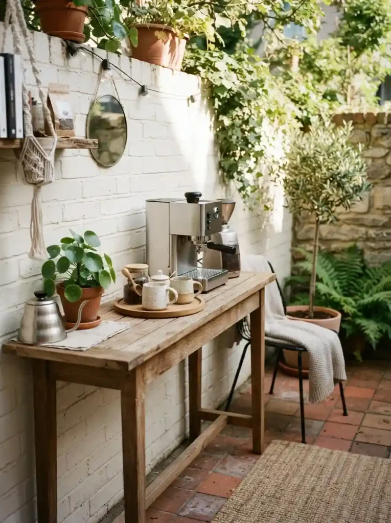 5. Style a Small Patio Coffee Station