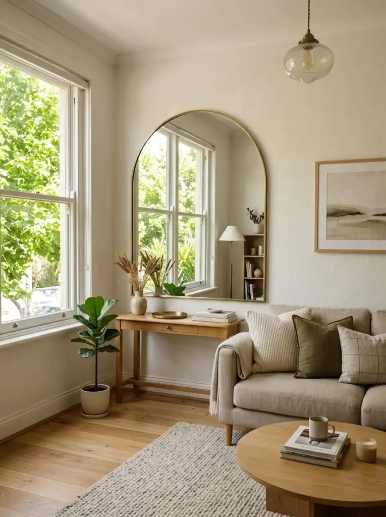 6. Add a Large Mirror Opposite a Window