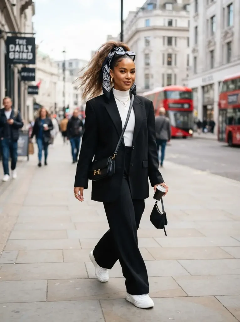 6. Bandana Wrapped Around a High Ponytail