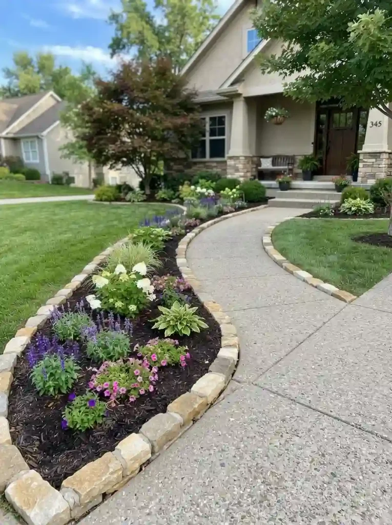 6. Build a Low Stone Edge Around the Planting Area