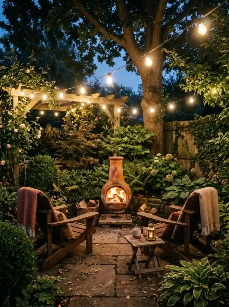 6. Chiminea fire corner with Adirondack chairs