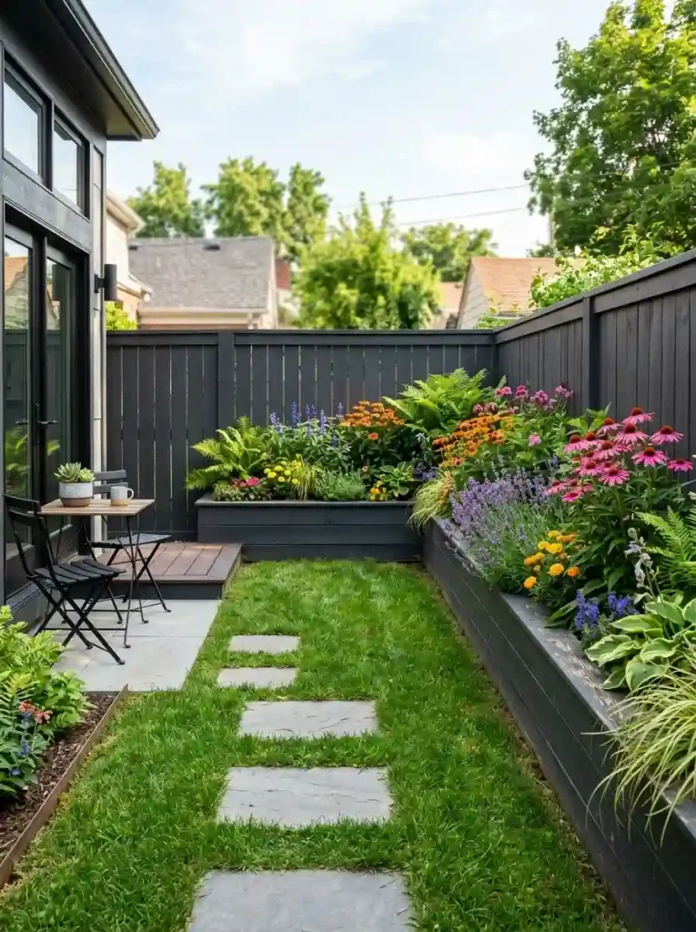 6. Fence-Matching Raised Beds for a Built-In Appearance