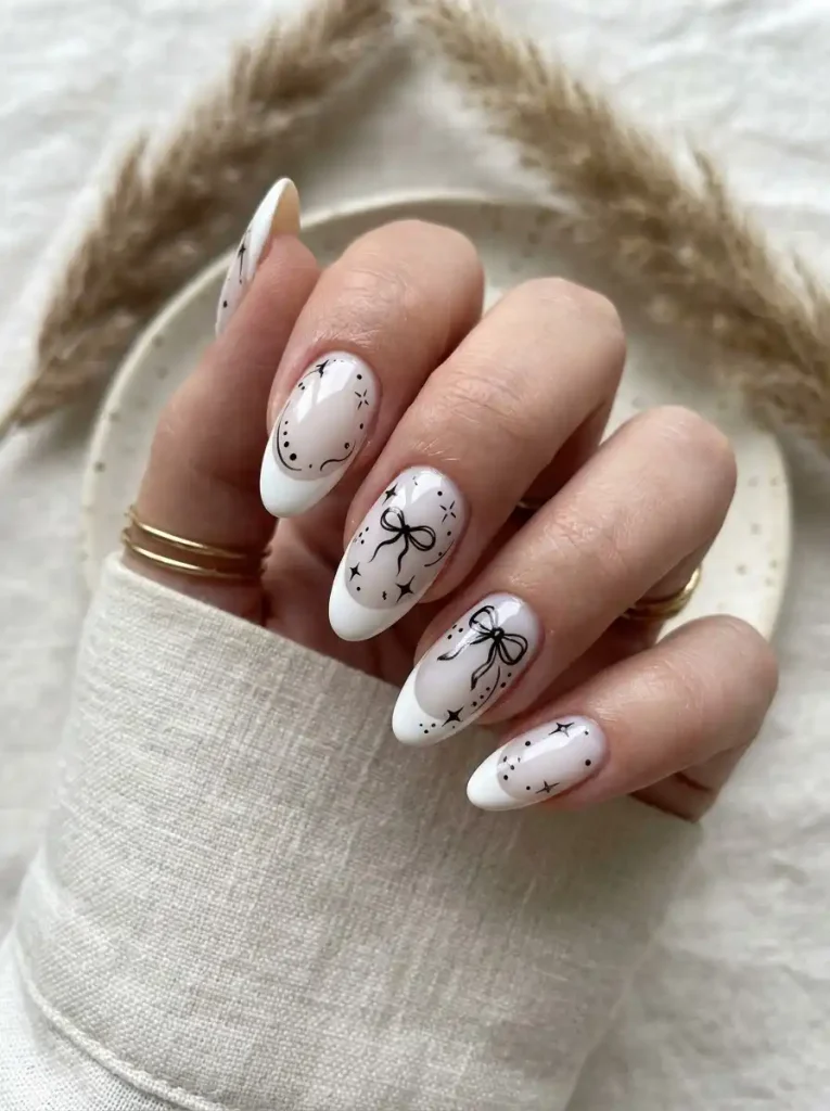 6. French Tip With Sharpie Details