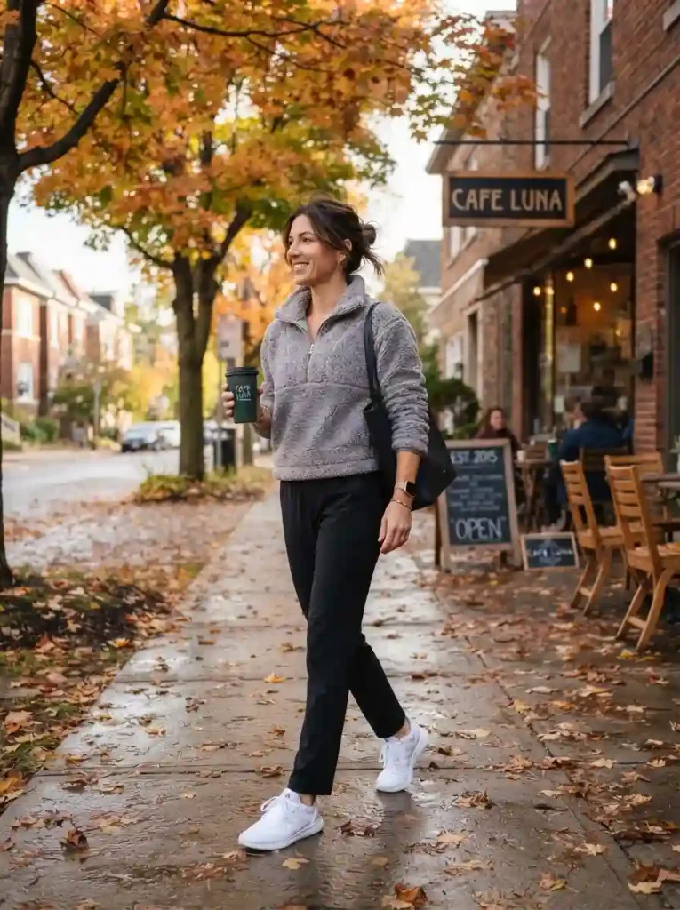 6. Half-Zip Pullover with Straight-Leg Pants