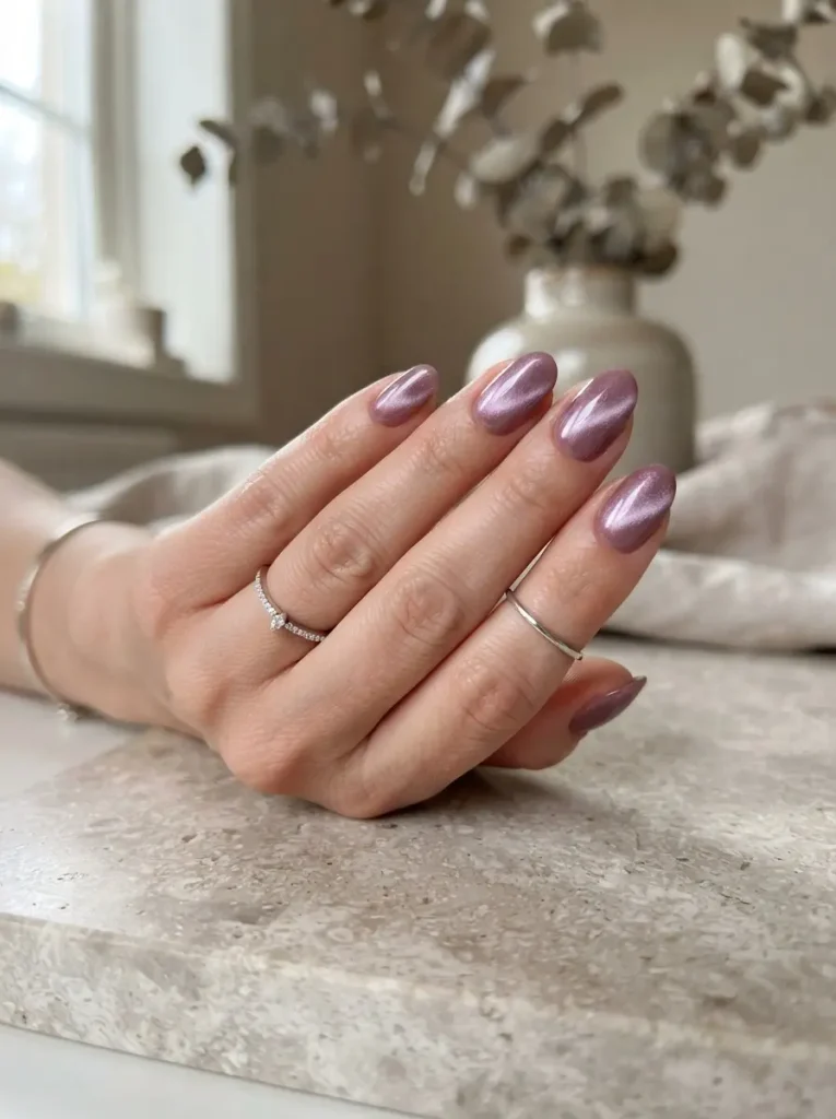 6. Mauve Velvet Nails