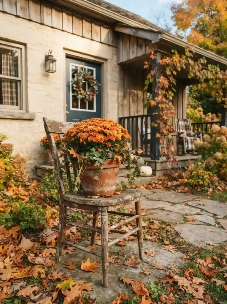 6. Repurpose a Wooden Chair as a Plant Stand
