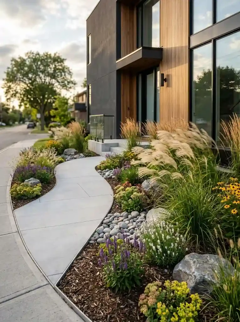 6. Use Ornamental Grasses to Soften Hard Edges