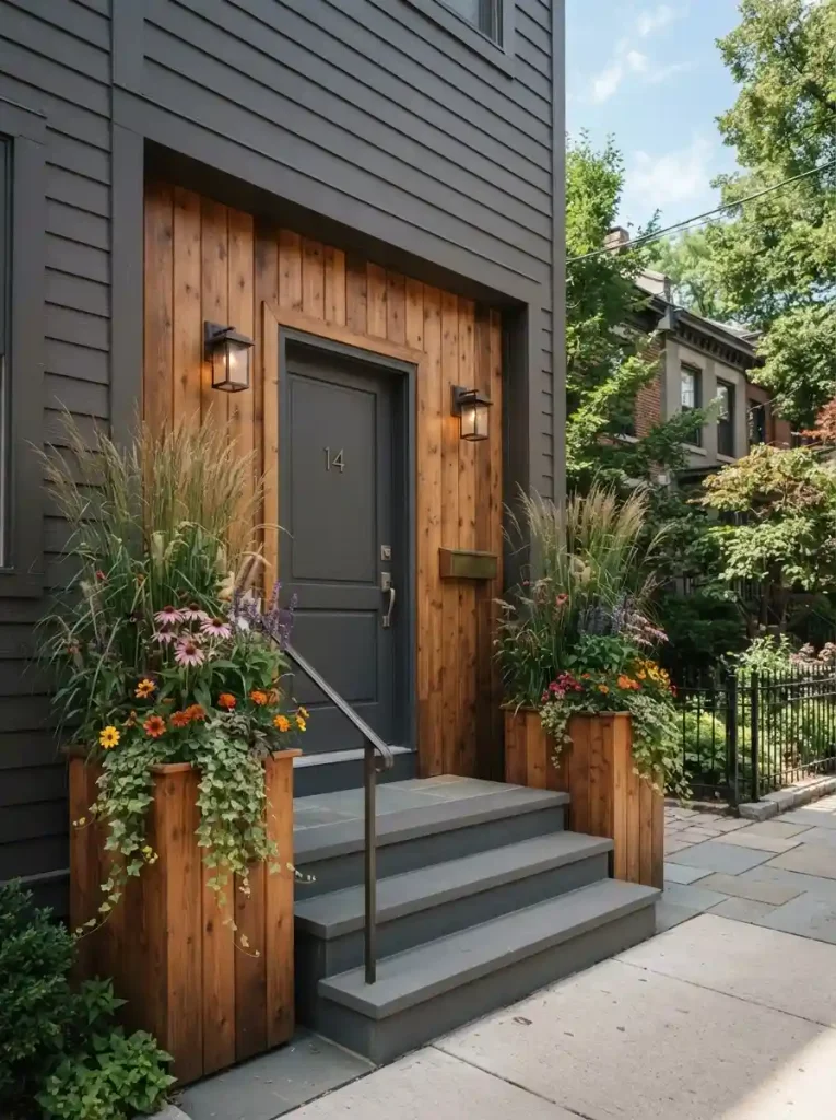 6. Use Vertical Planters in a Small Entry