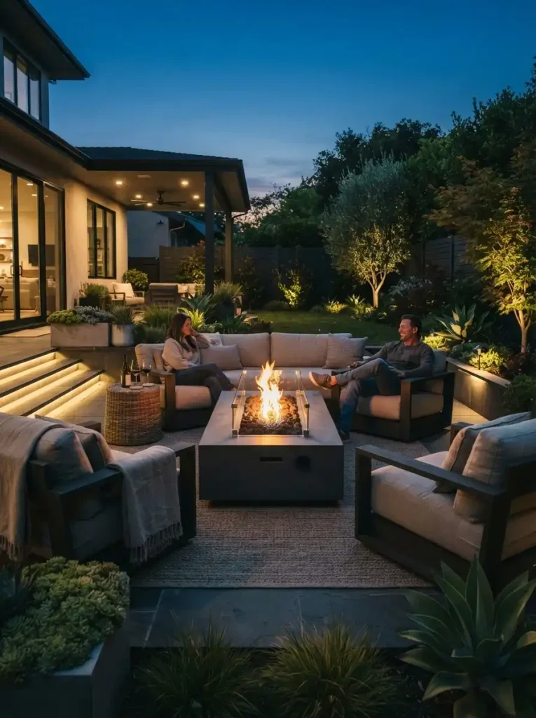 7. Add a fire table for cool evening gatherings