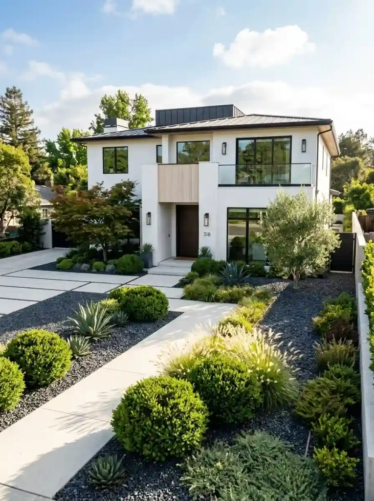 7. Create Contrast With Charcoal-Colored Rock