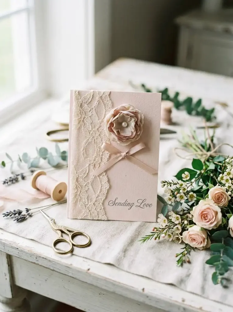 7. Floral Lace Card