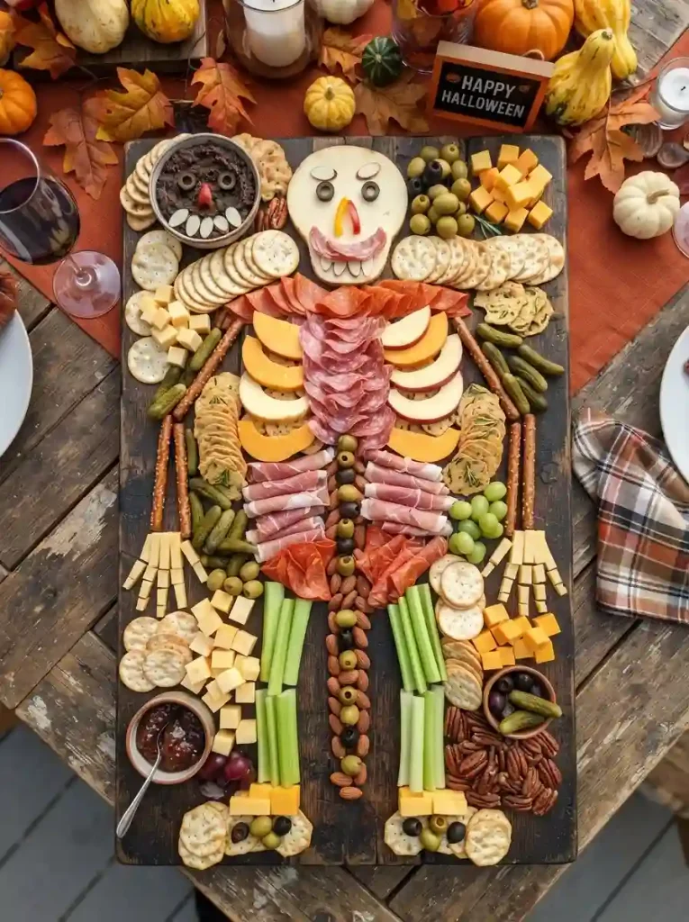 7. Skeleton-Inspired Snack Board