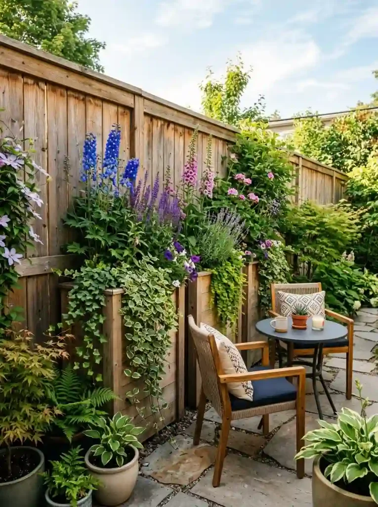 7. Tall Narrow Beds for a Tiny Patio-Style Yard