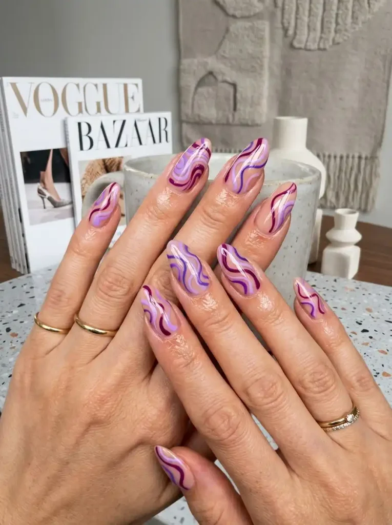 8. Abstract Swirl Nails