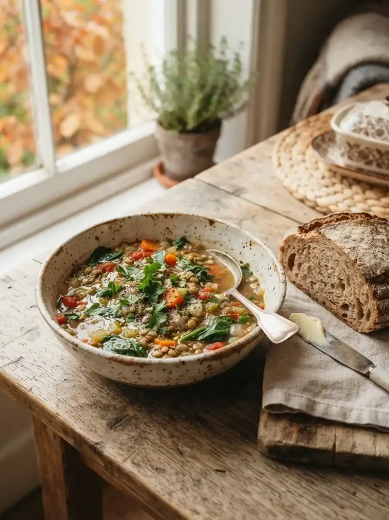 8. Cozy Lentil and Vegetable Soup