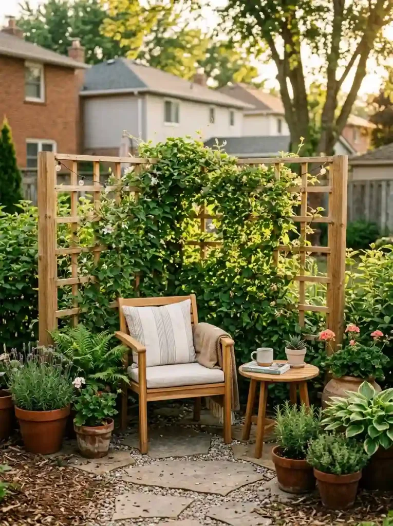 8. Create a DIY privacy screen using a simple trellis