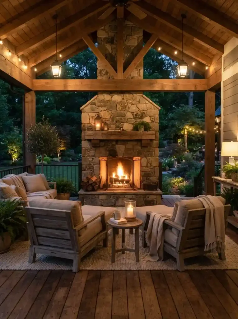 8. Outdoor Fireplace Focal Point
