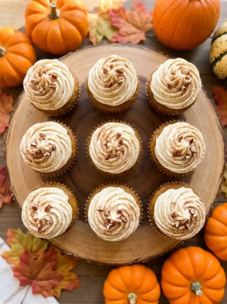 8. Pumpkin Cupcakes With Cream Cheese Frosting