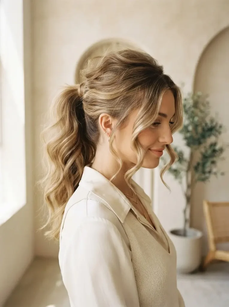 8. Romantic Half Up Ponytail
