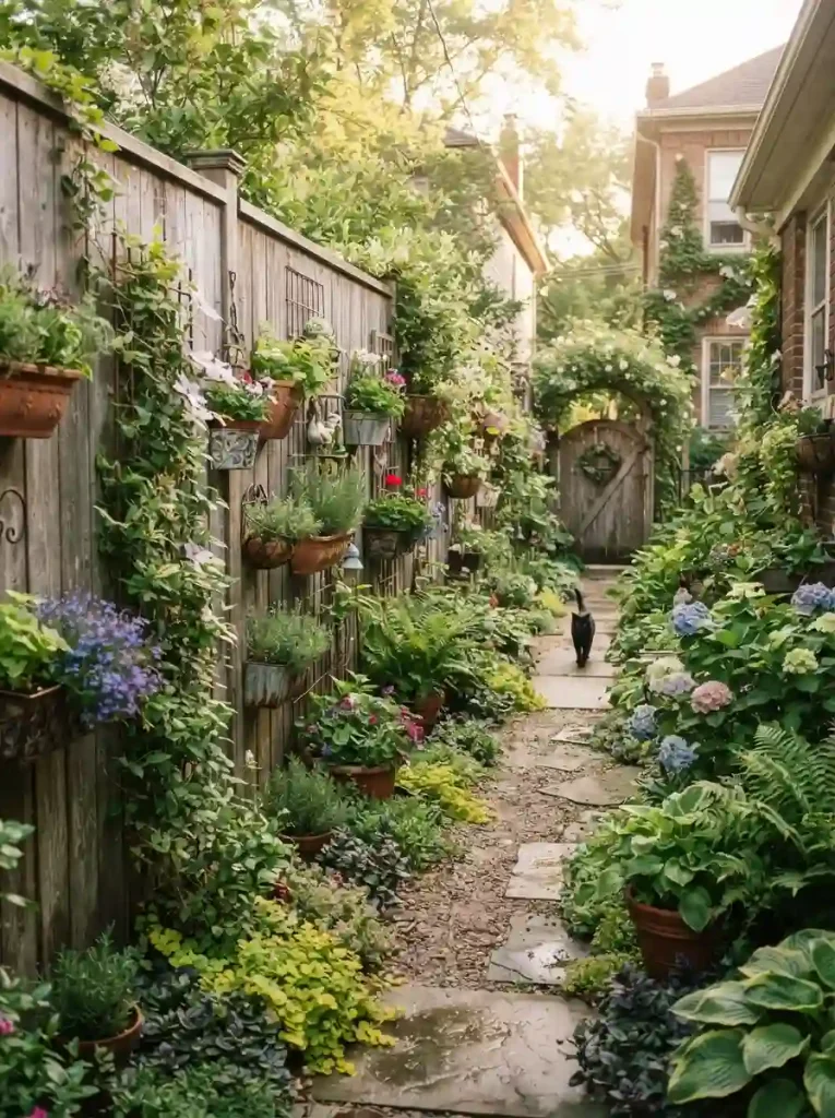 9. Add a Narrow Vertical Garden Along a Fence