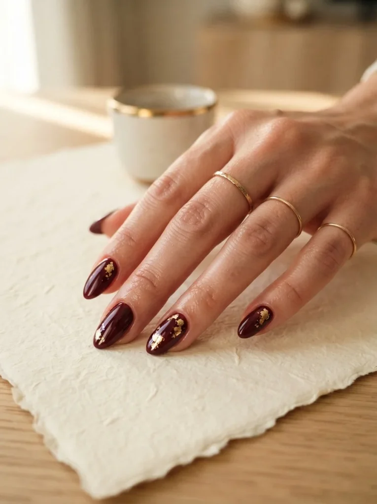9. Burgundy with Tiny Gold Accents
