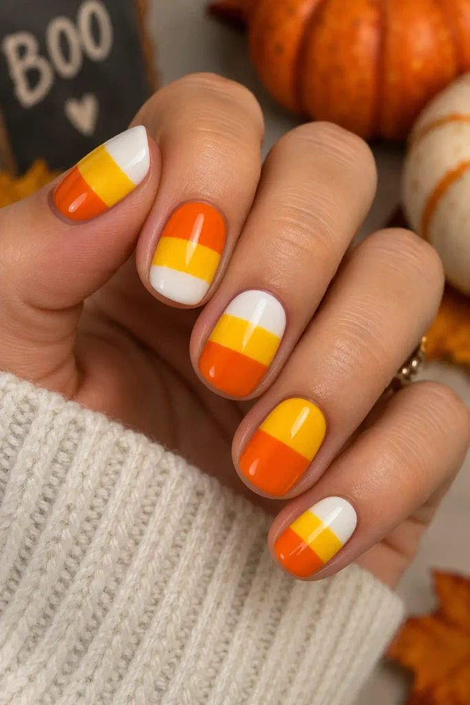 9. Candy Corn Color Blocking