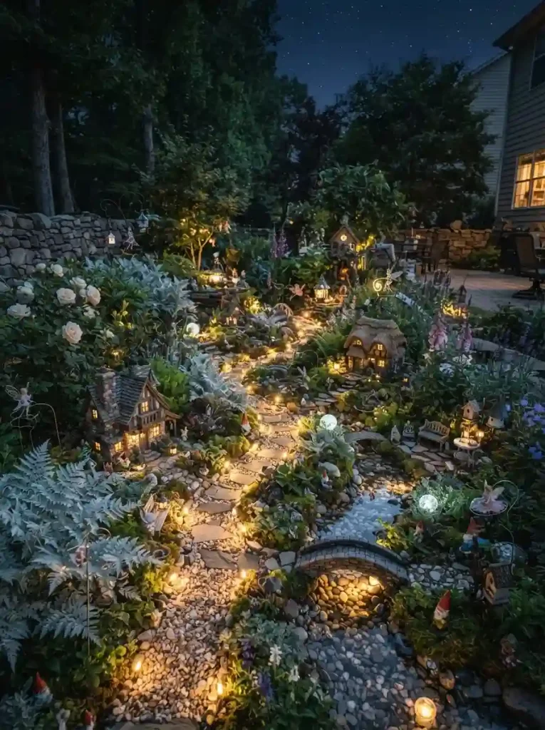 9. Create a Moonlight Fairy Garden for Evening Magic