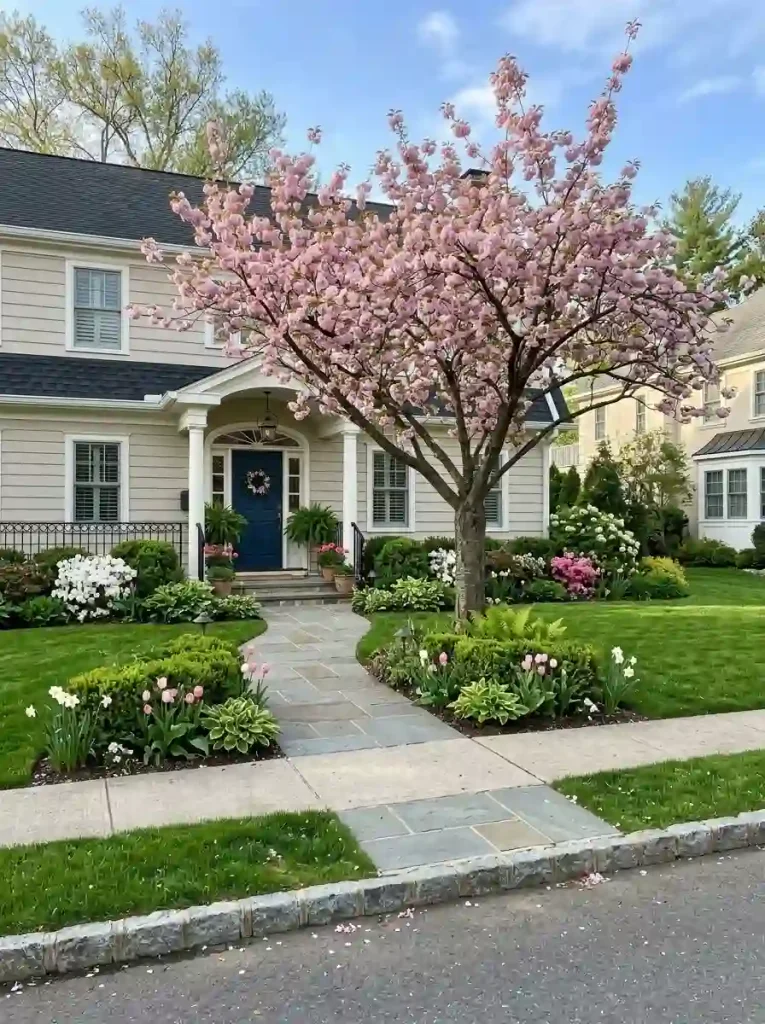 9. Plant a Statement Tree Near the Entrance