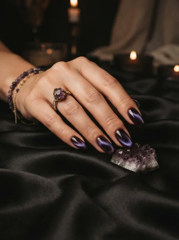 9. Plum Velvet Nails