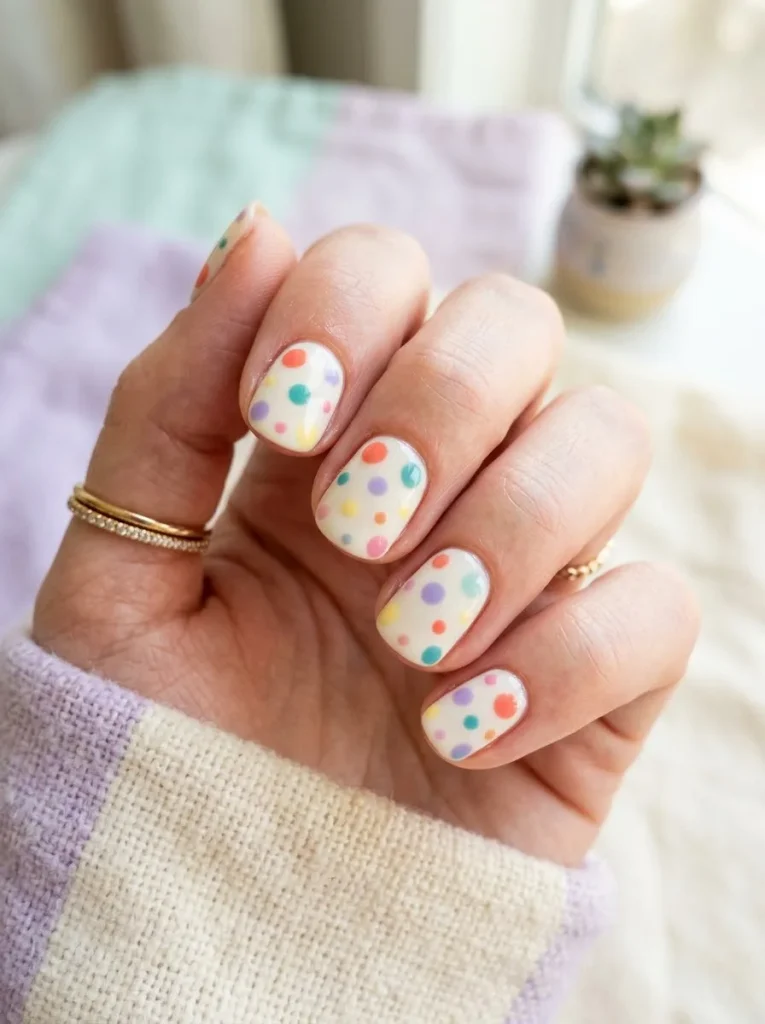 9. Polka Dot Party Nails