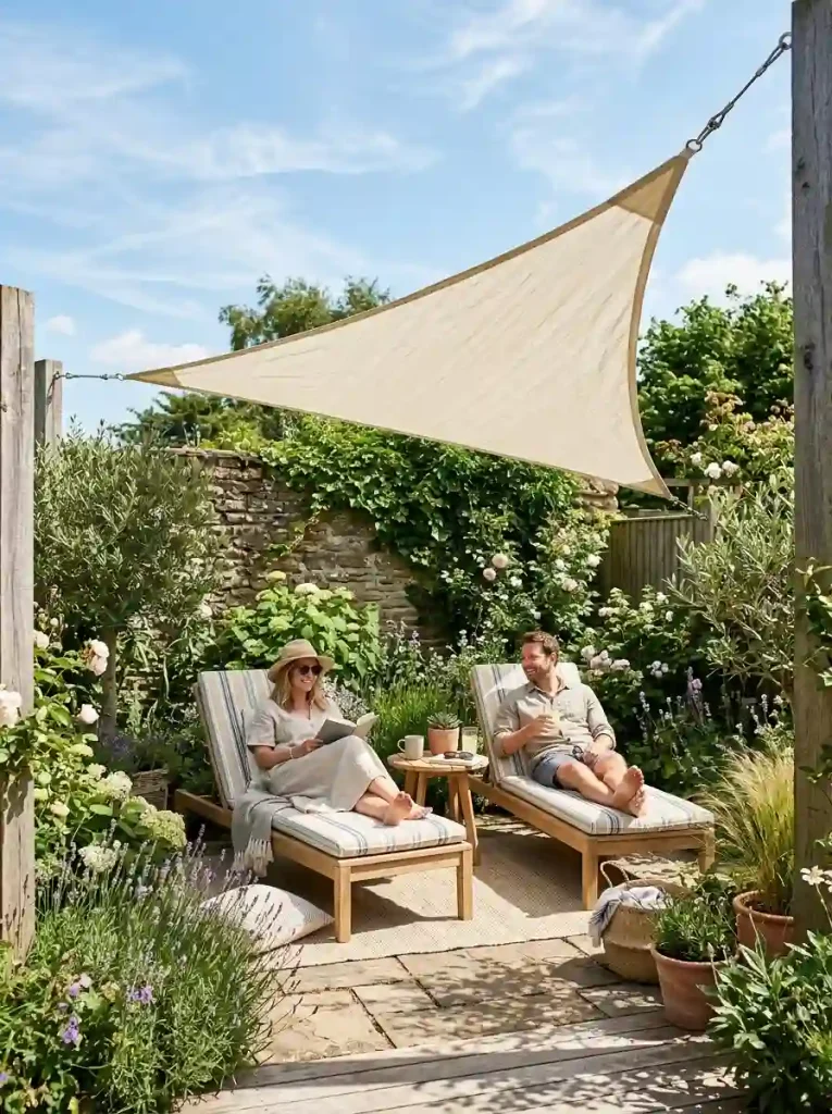 9. Sail shade canopy lounge