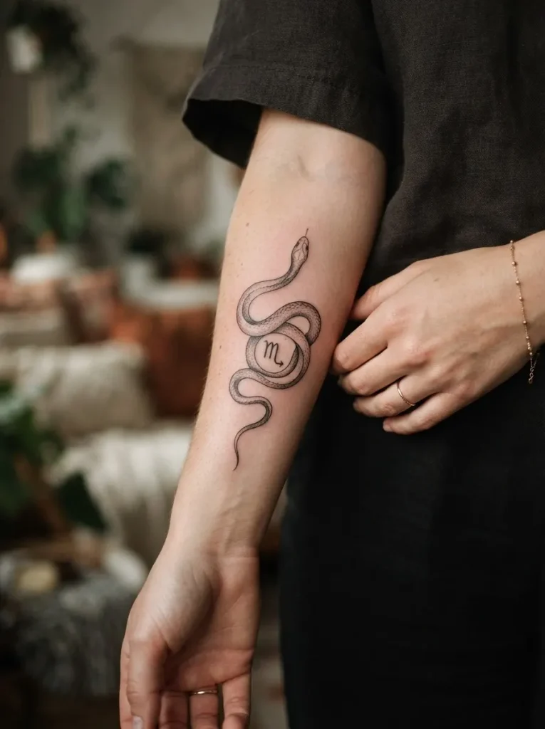 9. Scorpio Snake-Inspired Tattoo