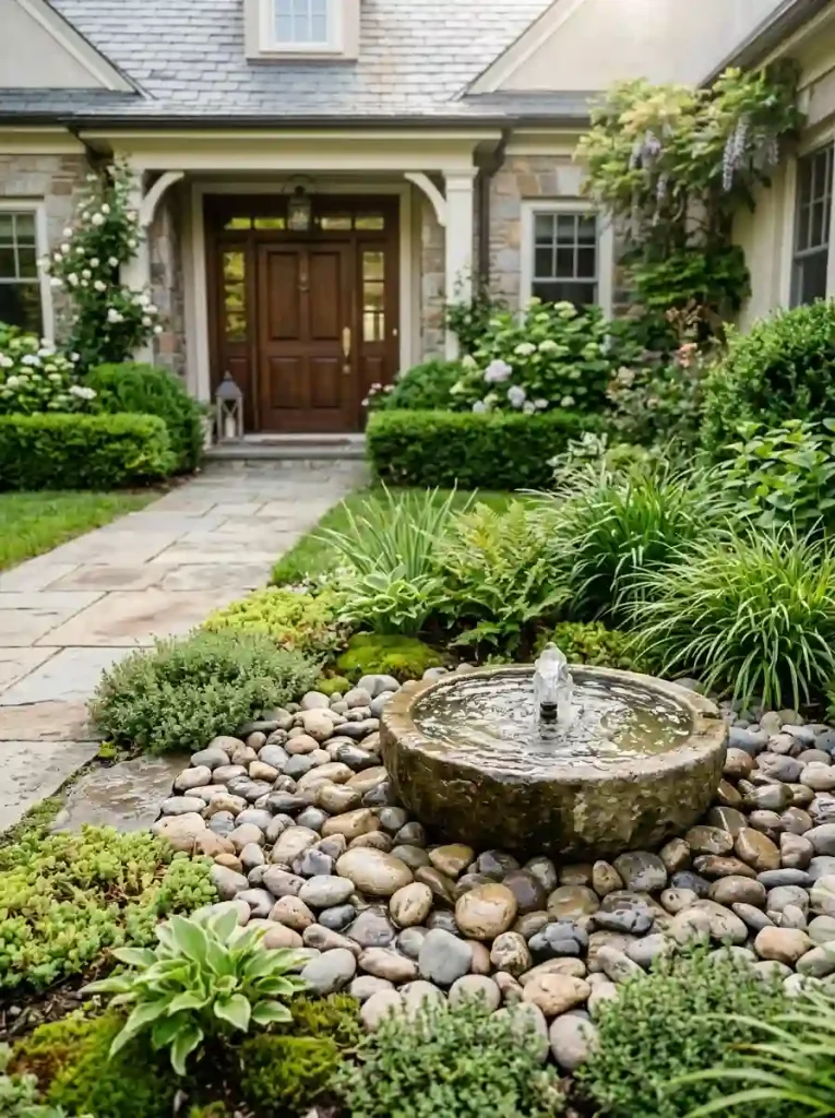 9. Surround a Small Water Feature With River Stones